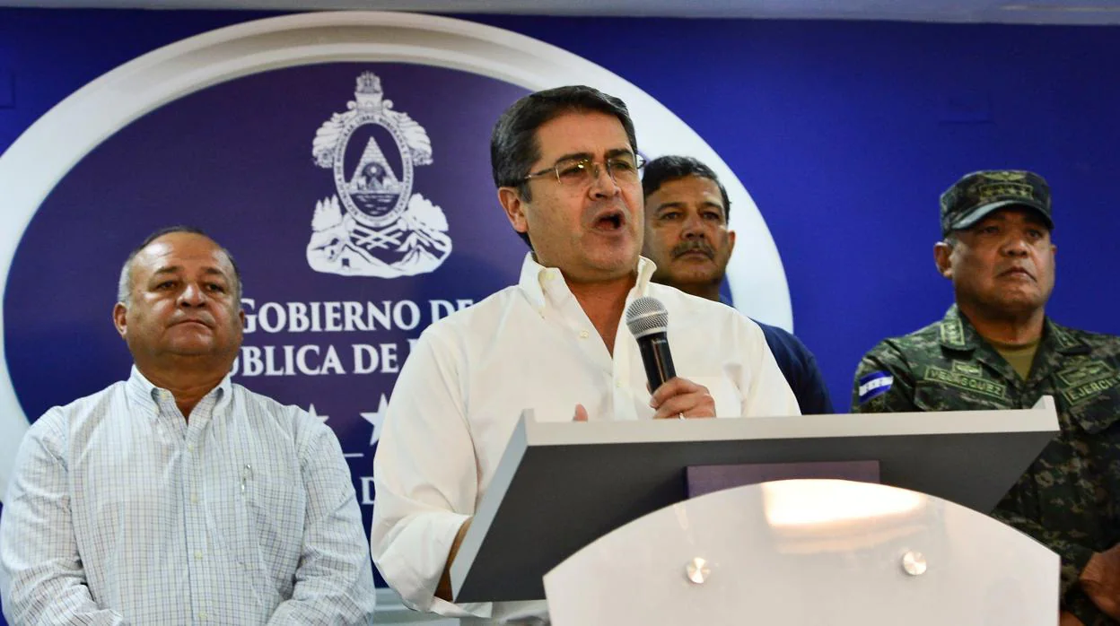 El presidente hondureño, Juan Orlando Hernández, en Tegucigalpa