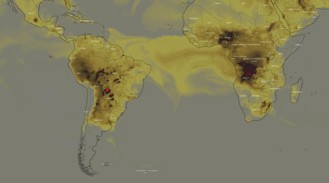 Durante la jornada del domingo se registraron 6.902 incendios en Angola