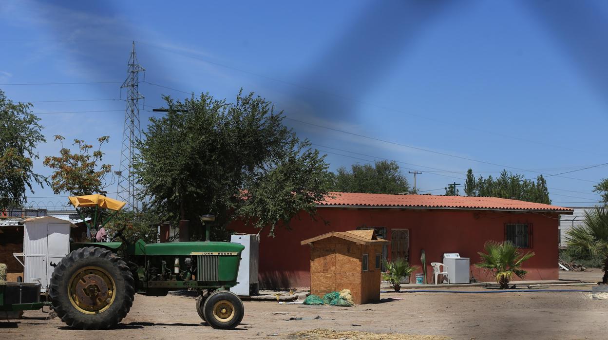 Vista general de la finca donde fueron asesinadas las pequeñas, en Ciudad Juárez