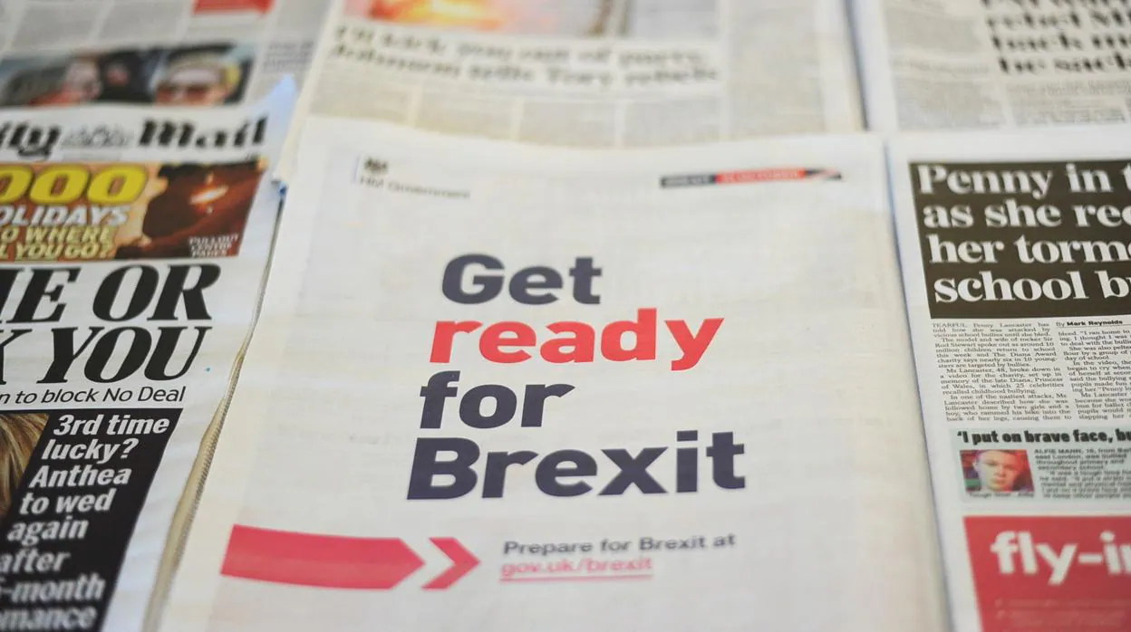 Página publicitaria con el lema «Get ready for Brexit»
