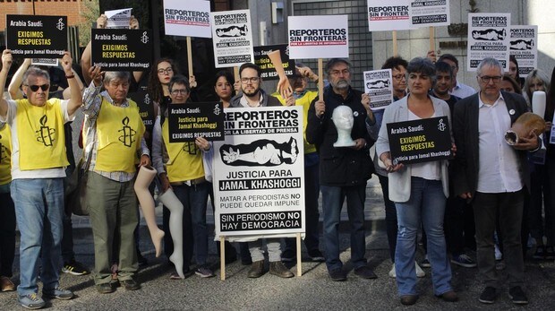 RSF exige que se aclare el asesinato de Khashoggi con una protesta frente a la Embajada de Arabia Saudí
