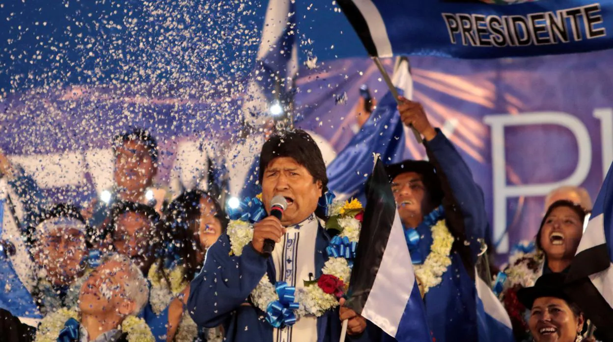 Evo Morales, en el acto de cierre de campaña esta semana