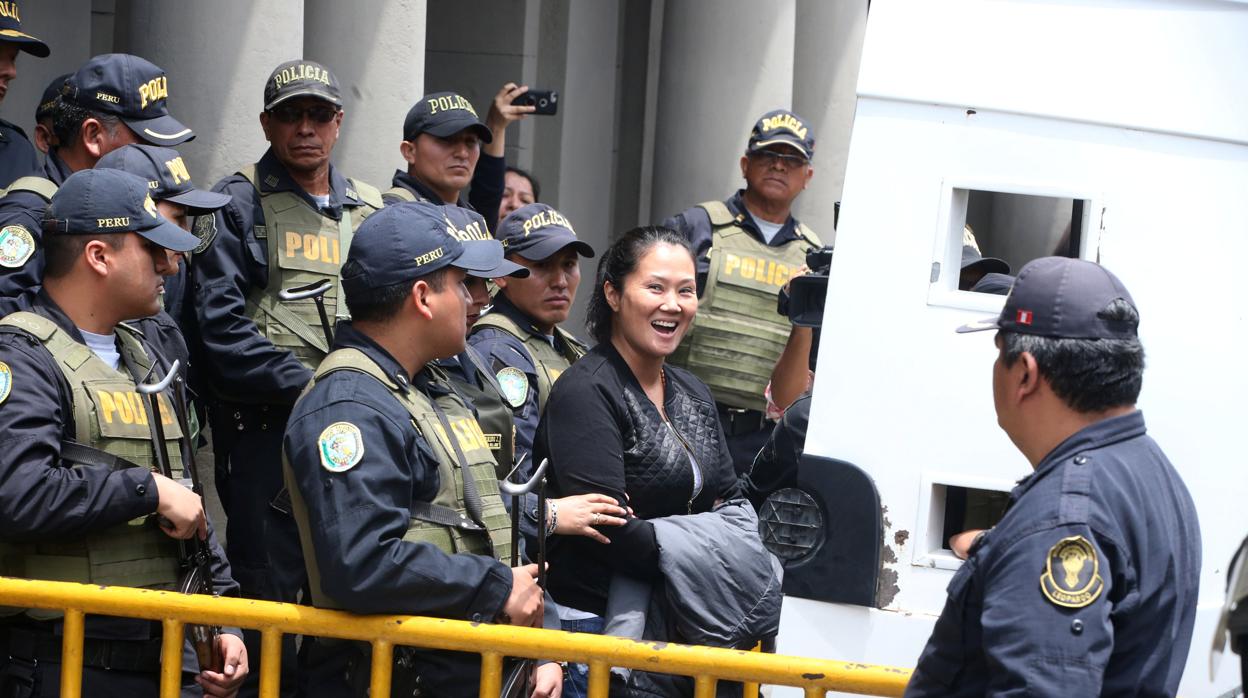 Keikko Fujimori, en noviembre de 2018 a la salida del Tribunal de Justicia