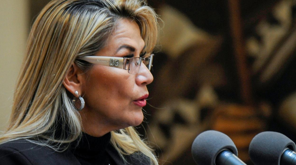 La presidenta provisional boliviana, Jeanine Áñez