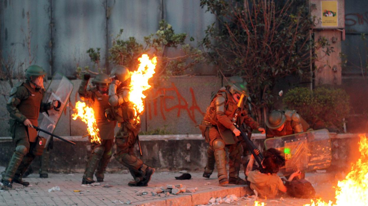 Las violentas protestas en Santiago de Chile