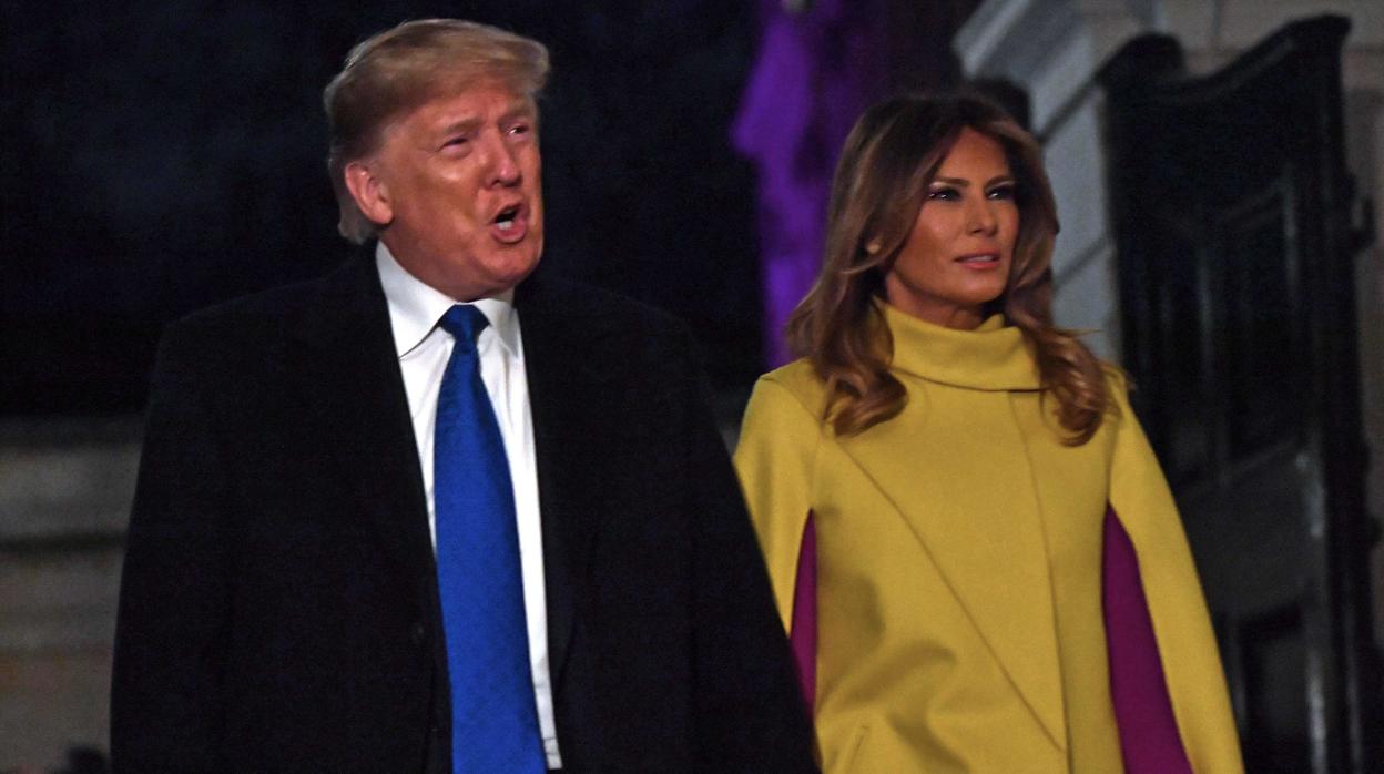 El presidente de Estados Unidos, Donald Trump, junto a su esposa, Melania