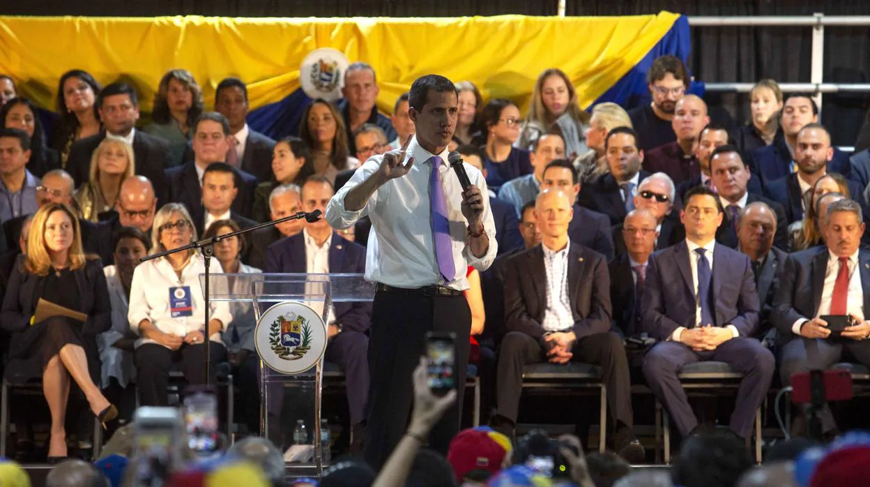 Juan Guaidó, presidente encargado de Venezuela, ayer en Miami