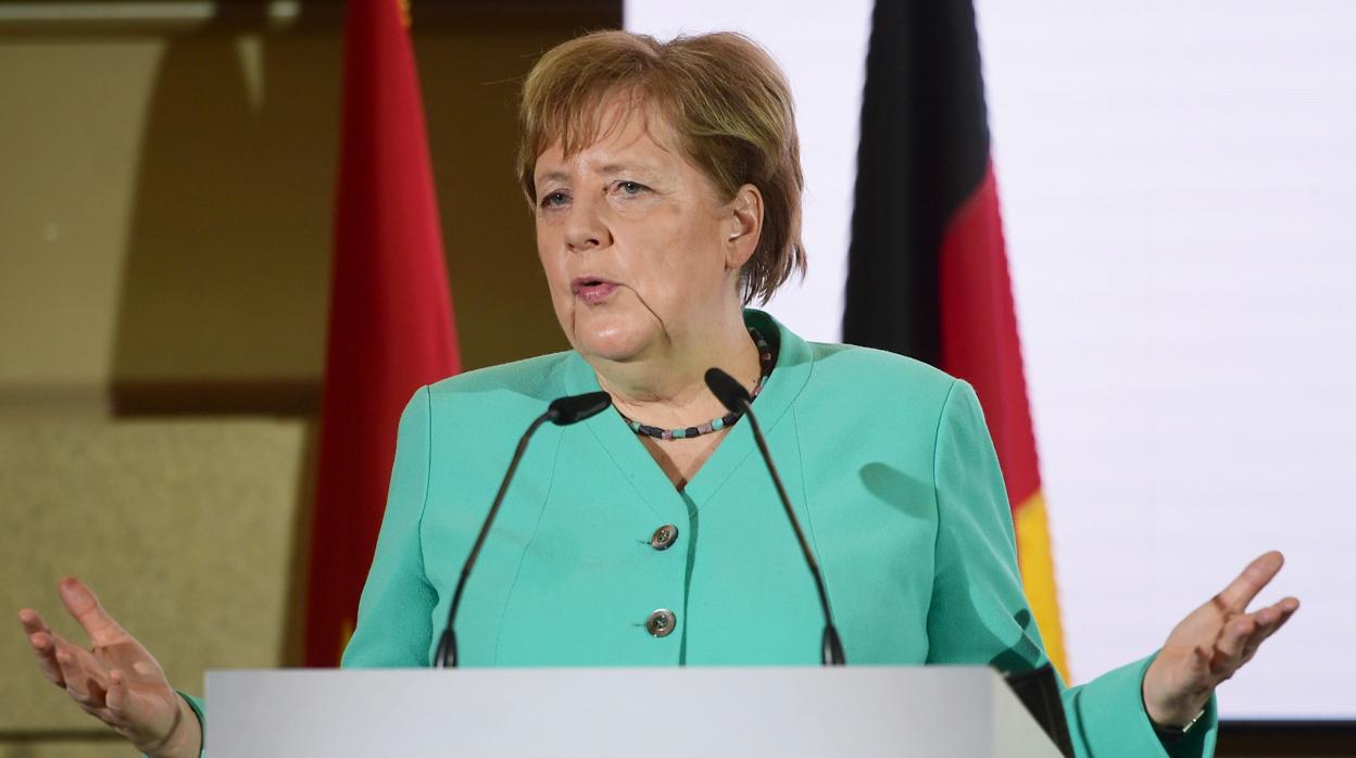 La canciller Angela Merkel, durante su participación en el Foro de Economía Alemania-Angola