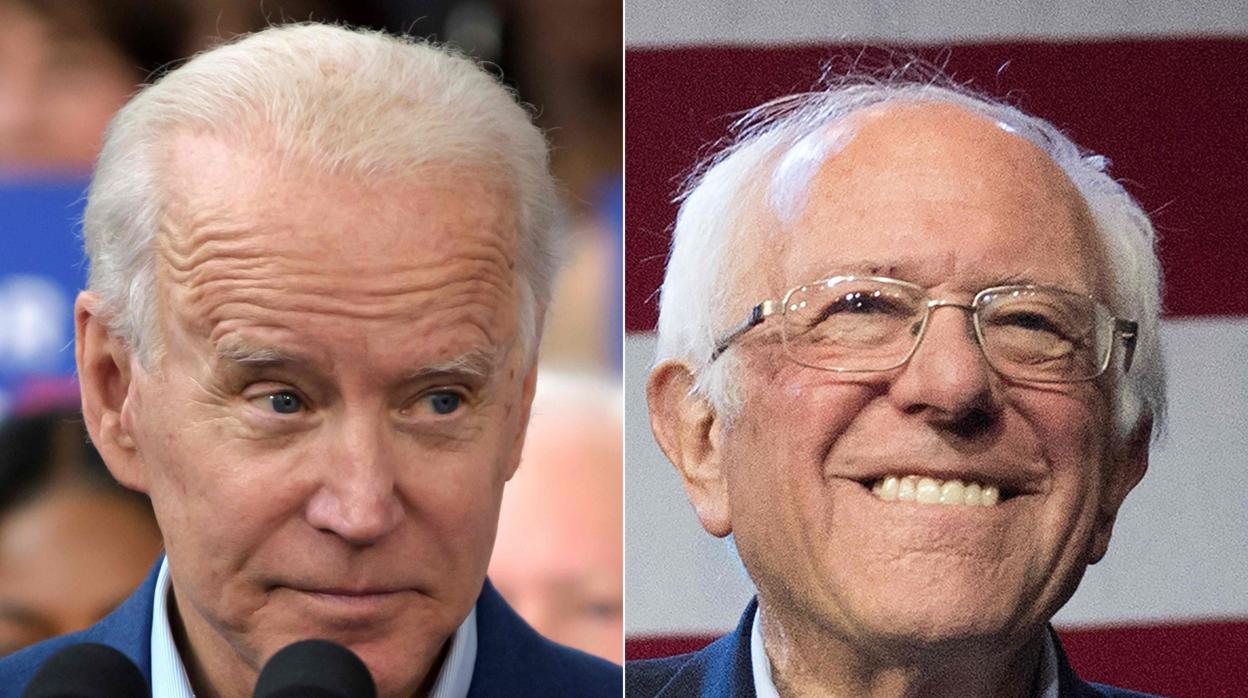 Los demócratas Biden y Sanders