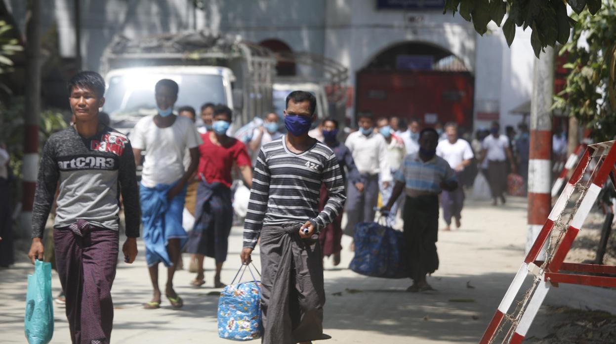 Reos salen hoy de la prisión de Sittwe en el estado de Rakhine