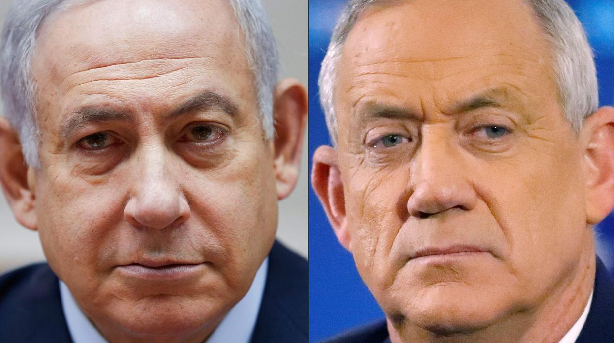 Netanyahu, izquierda, y Gantz