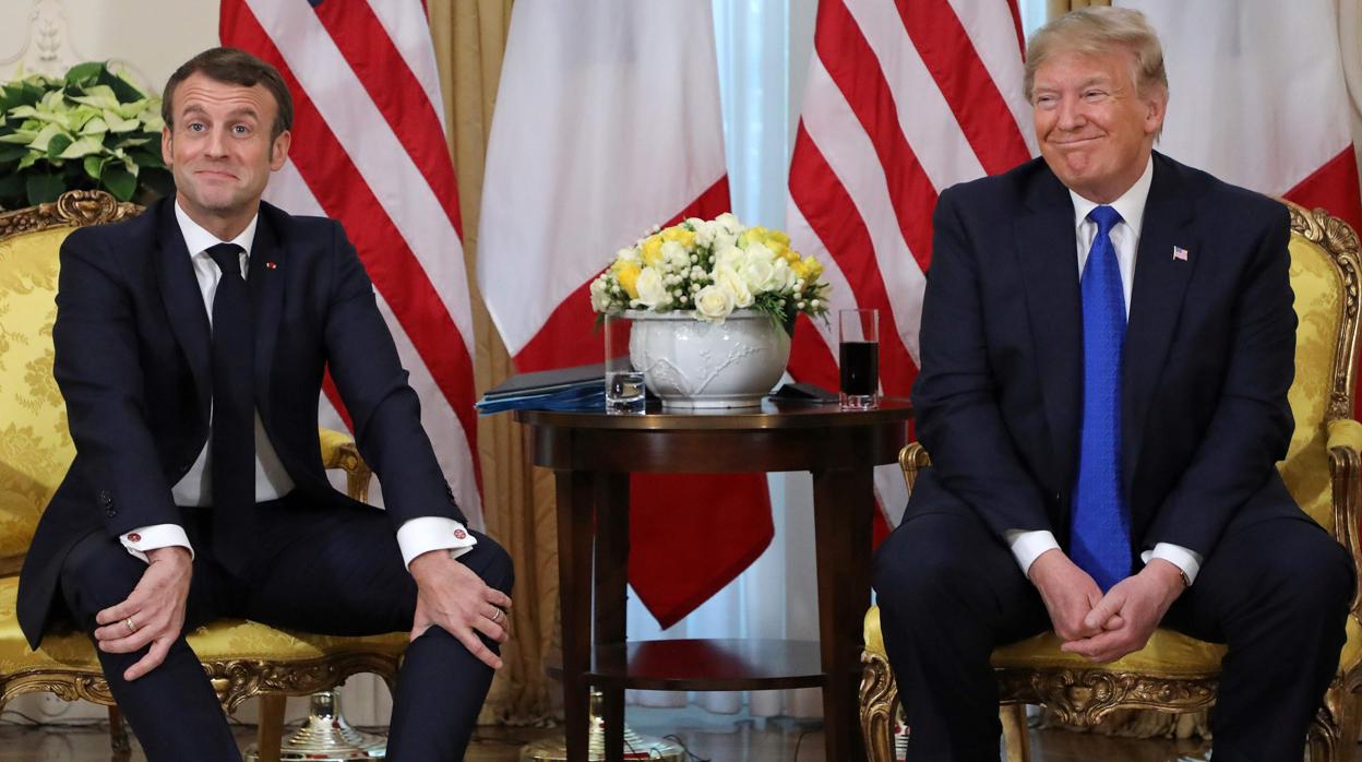 El presidente de Francia, Emmanuel Macron, junto al presidente de EE.UU., Donald Trump