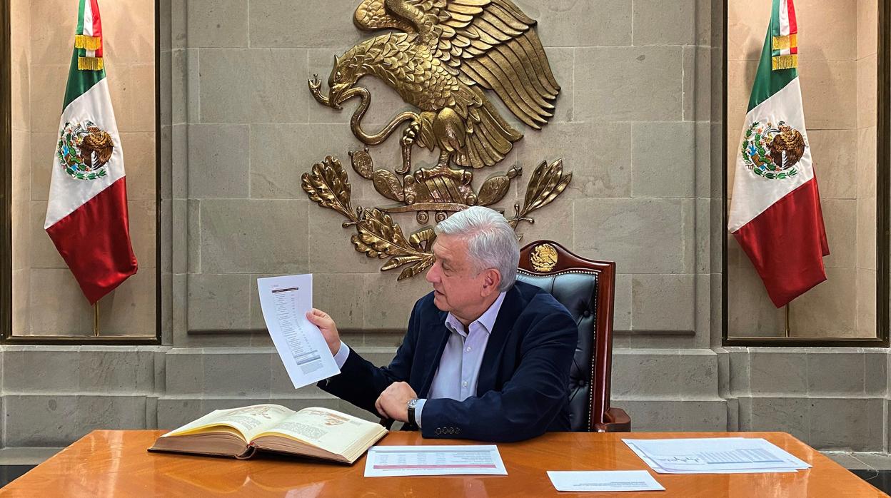 Andrés Manuel López Obrador, durante un mensaje desde Palacio Nacional de Ciudad de México