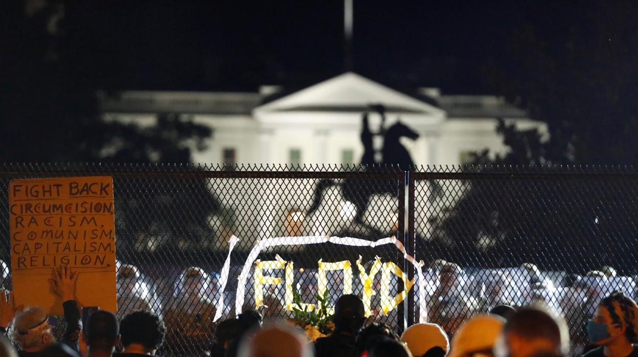 Protestas de esta noche frente a la Casa Blanca