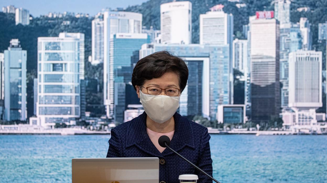 Carrie Lam, jefa de Gobierno de Hong Kong, el pasado 31 de julio durante una rueda de prensa