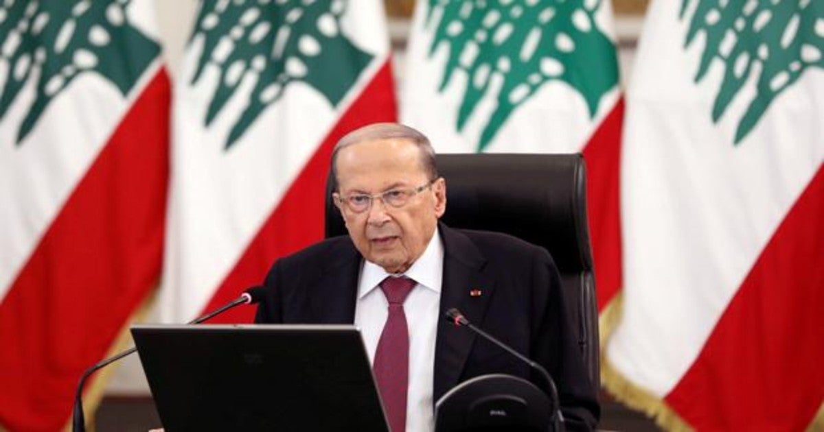 El presidente del Líbano, Michel Aoun, en el Palacio de Baabda