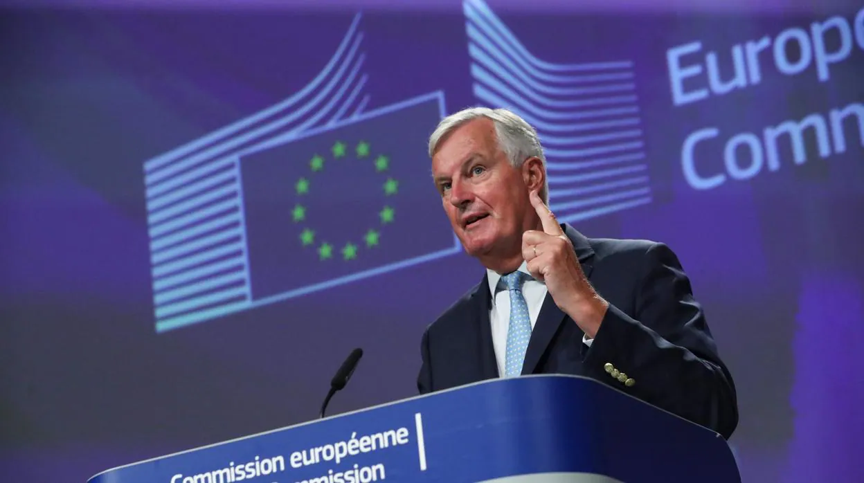El negociador europeo, Michel Barnier, este viernes en la rueda de prensa que ofreció en Bruselas
