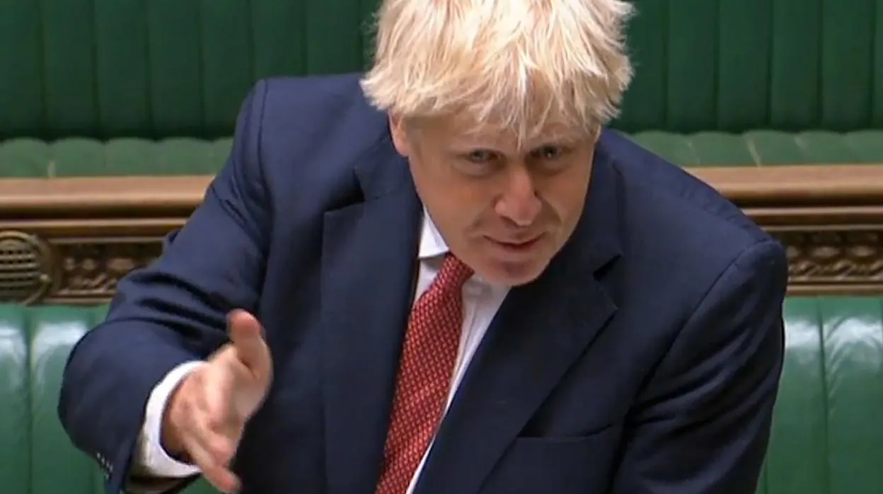 Boris Johnson, durante la sesión de preguntas y respuestas en el Parlamento