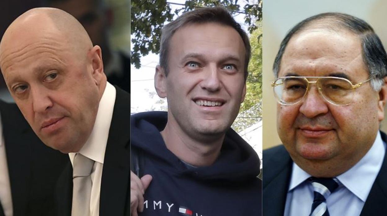 Evgueni Prigozhin, Alexéi Navalni y Alisher Usmánov