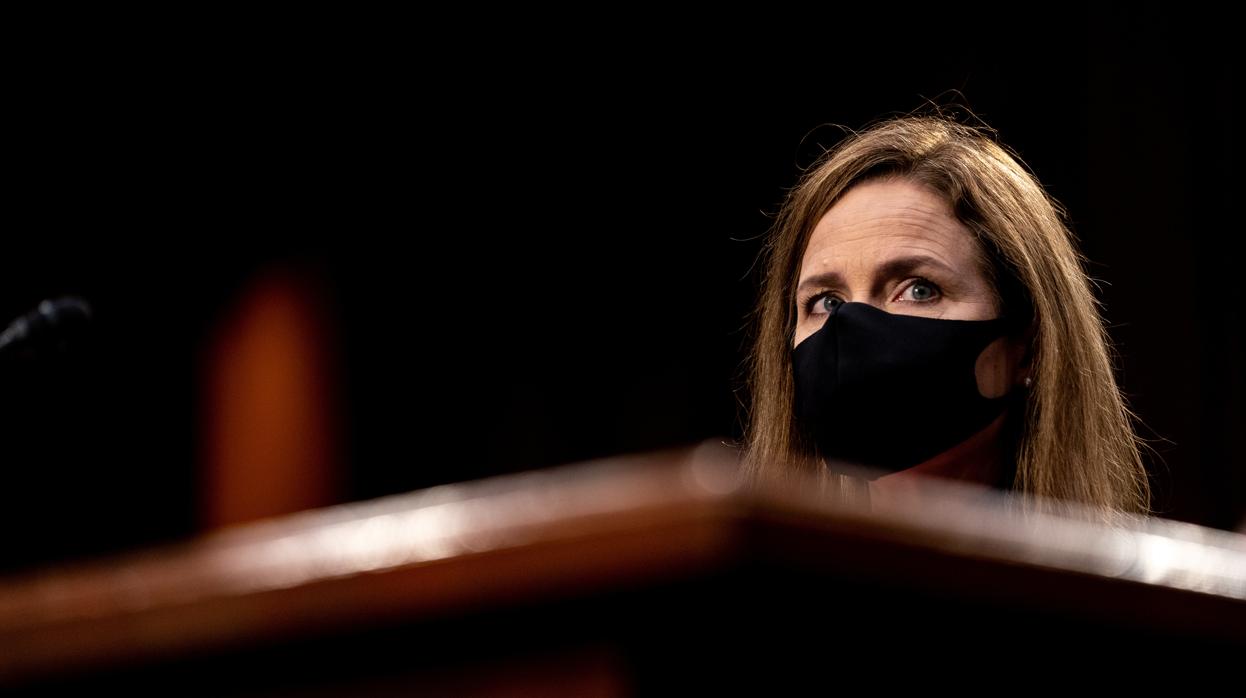 Amy Coney Barrett, durante la audiencia en el Senado para su confirmación como magistrada del Supremo