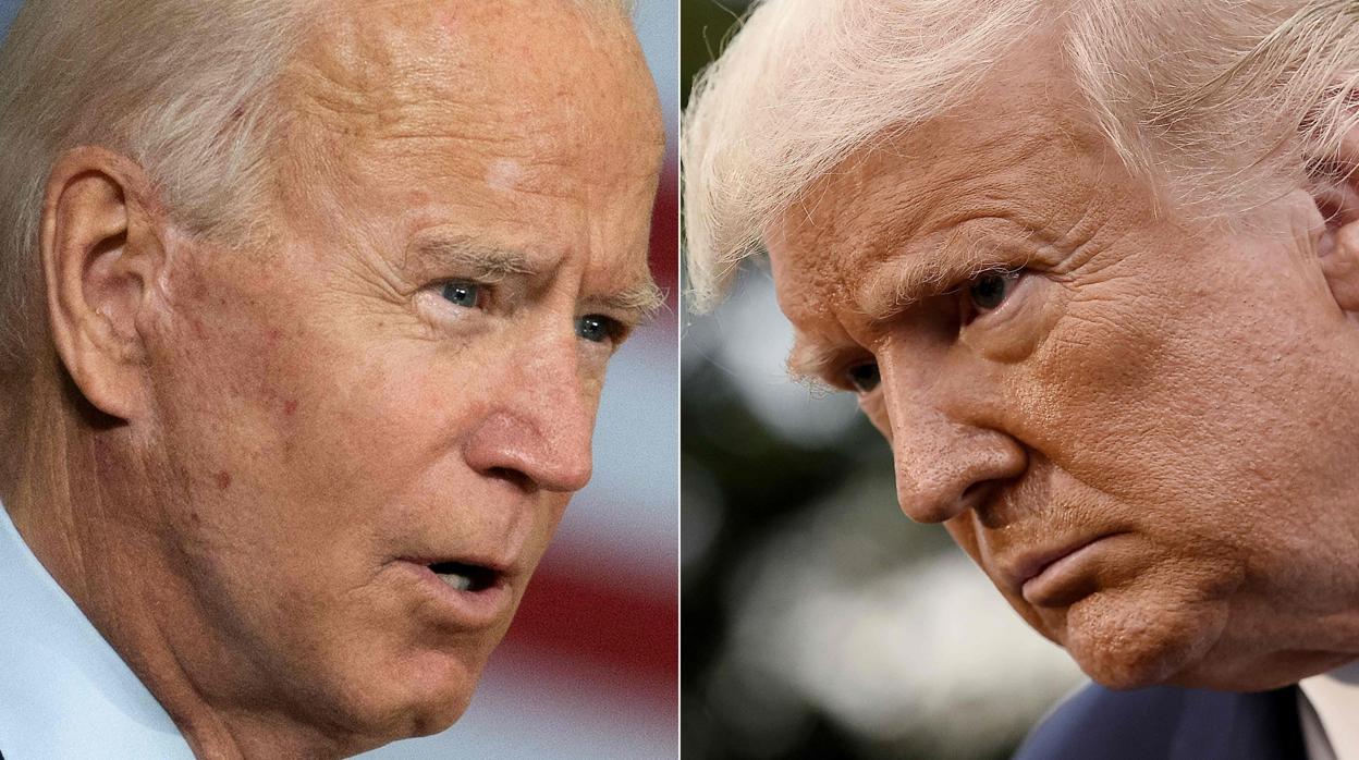 Joe Biden y Donald Trump, en dos imágenes del pasado mes de septiembre
