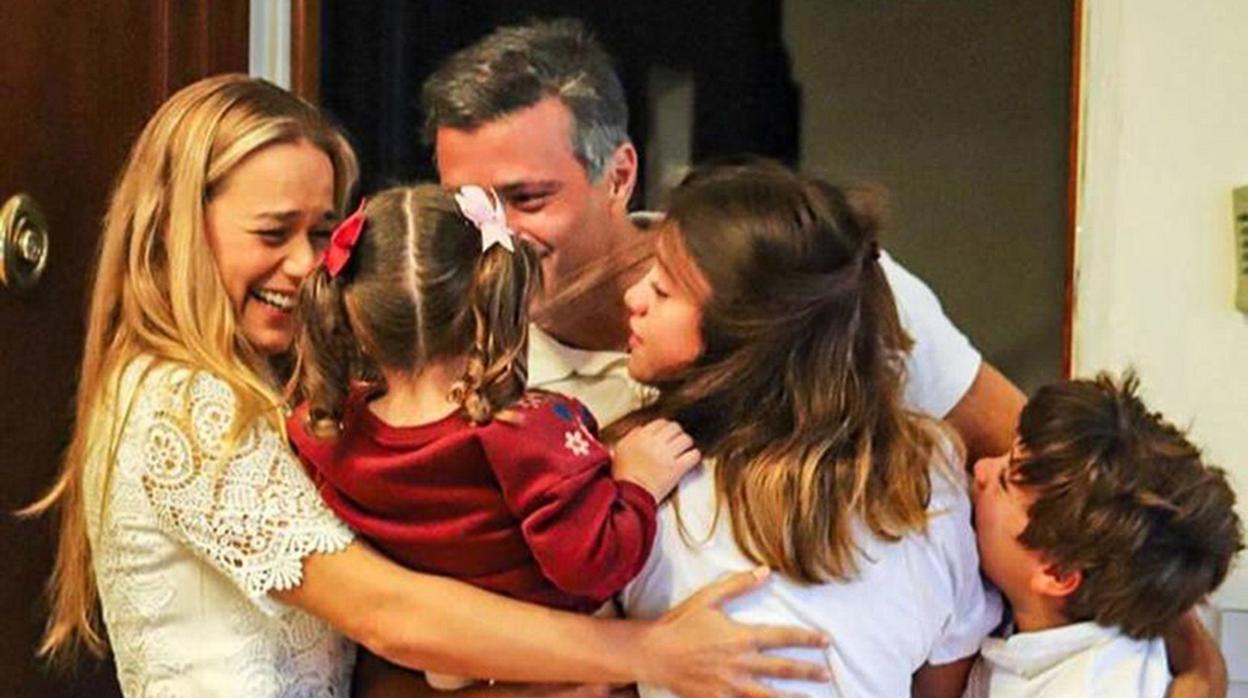 Leopoldo López se reencuentra con su familia el pasado domingo en Madrid