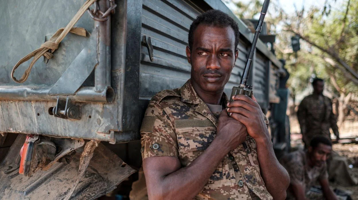 Soldados del ejército etíope en Dansha