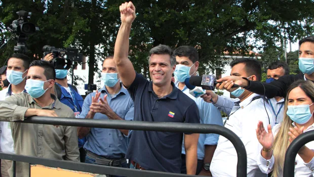 Leopoldo López clama por la libertad de Venezuela en la frontera colombiana