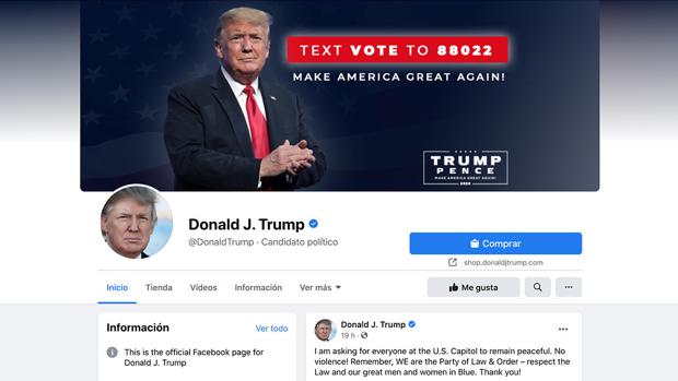Facebook veta a Trump hasta que concluya su presidencia por incitar al odio