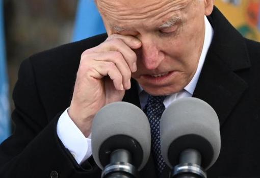 Biden, emocionado durante el discurso