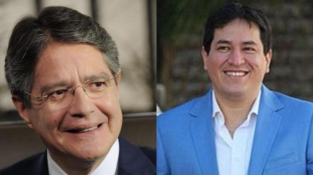 Los candidatos Guillermo Lasso (izquierda) y Andrés Arauz