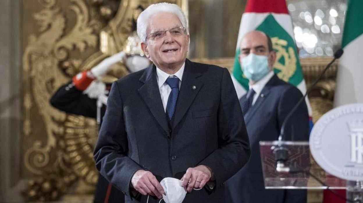 El presidente de la República italiana, Sergio Mattarella, tras su ronda de consultas