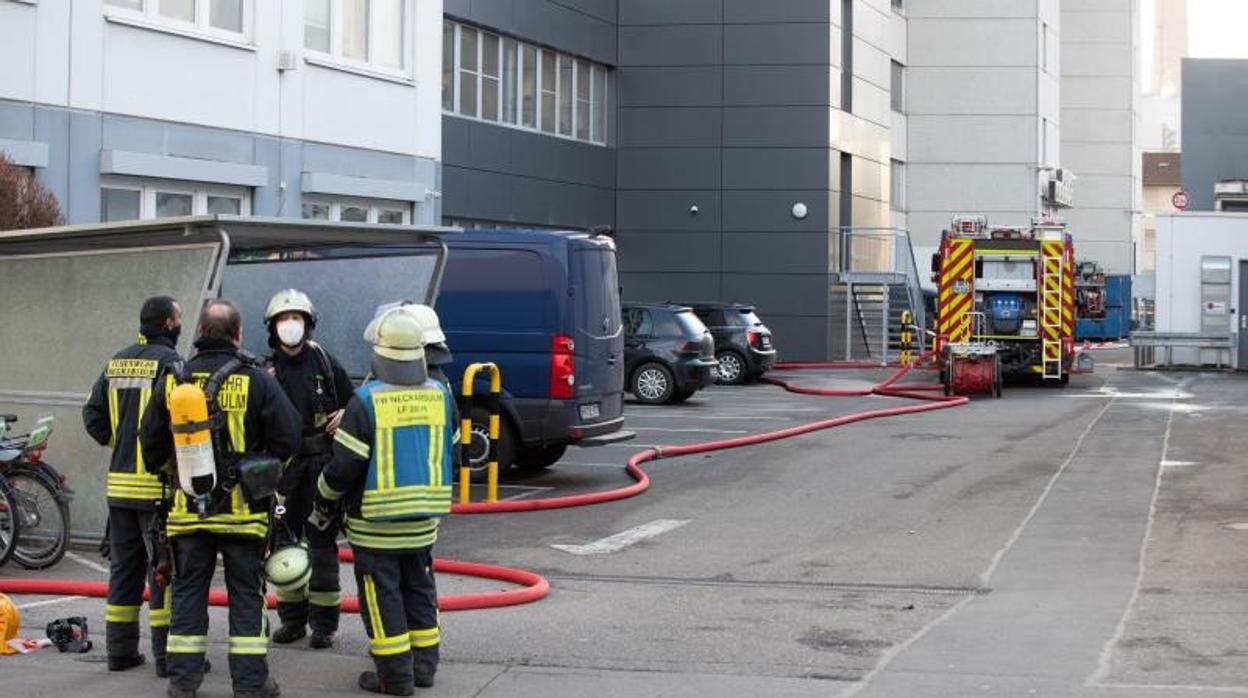 Las oficinas corporativas de la cadena de supermercados Lidl en una zona industrial de Neckarsulm, en el suroeste de Alemania, tras la explosión