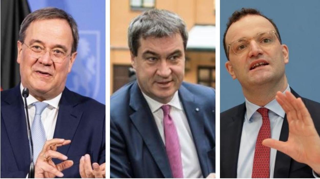 Armin Laschet, Markus Söder y Jens Spahn