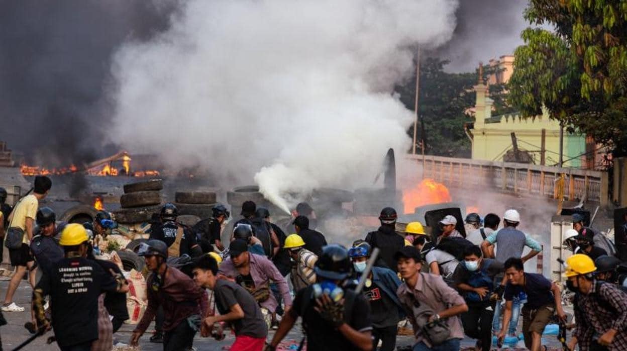 Manifestaciones en Myanmar