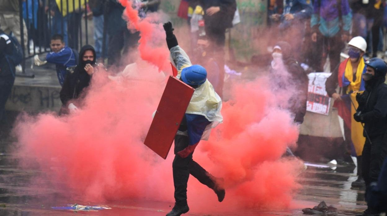 Este miércoles seguían las protestas en Bogotá