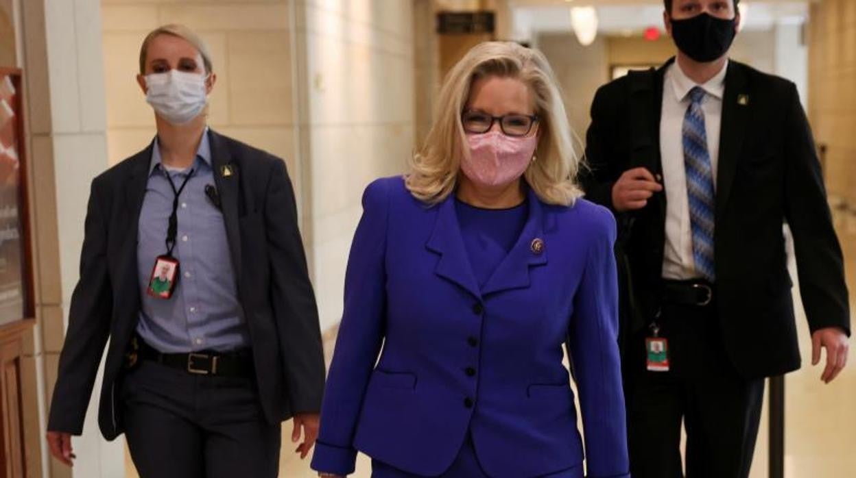 Liz Cheney, a su llegada al Capitolio este miércoles