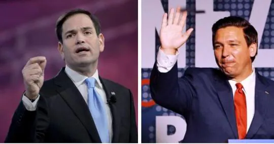 El senador Marco Rubio y el gobernador Ron DeSantis, dos de las principales figuras republicanas en el estado de Florida