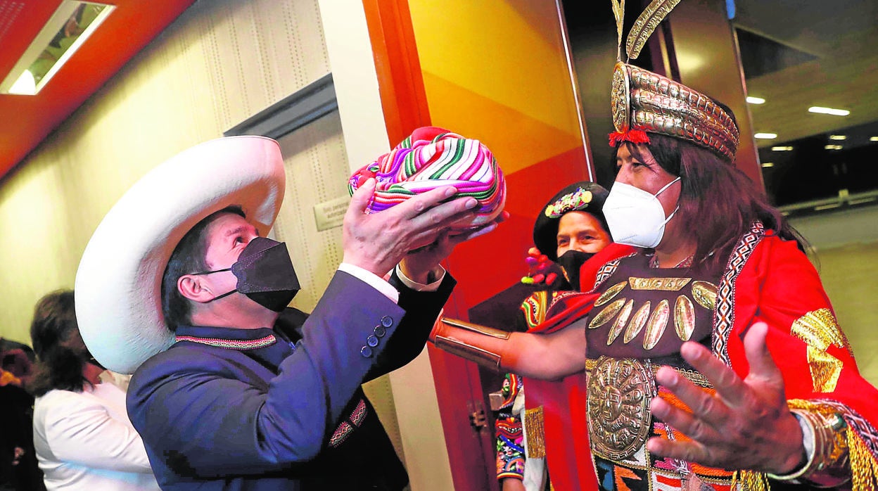 El nuevo presidente, en la ceremonia de ayer en Ayacucho