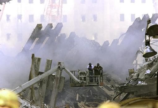 La zona cero en Nueva York tras los ataques del 11-S