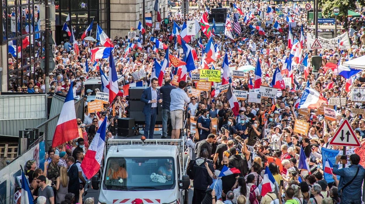 Manifestación en París este sábado contra el pasaporte Covid