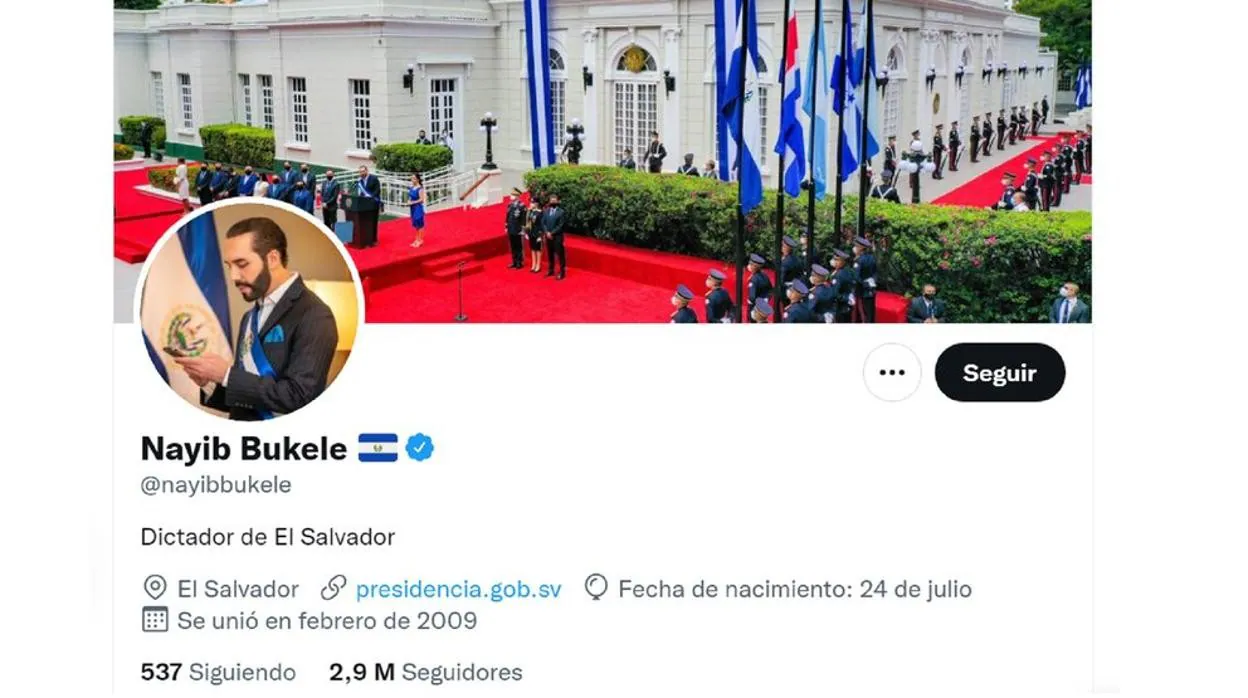 Bukele, el presidente que se describe en Twitter como «dictador de El Salvador»
