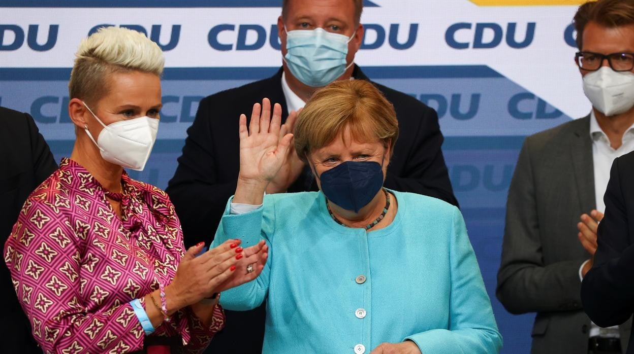 La canciller alemana, Angela Merkel, en la sede de la CDU el pasado 26 de septiembre