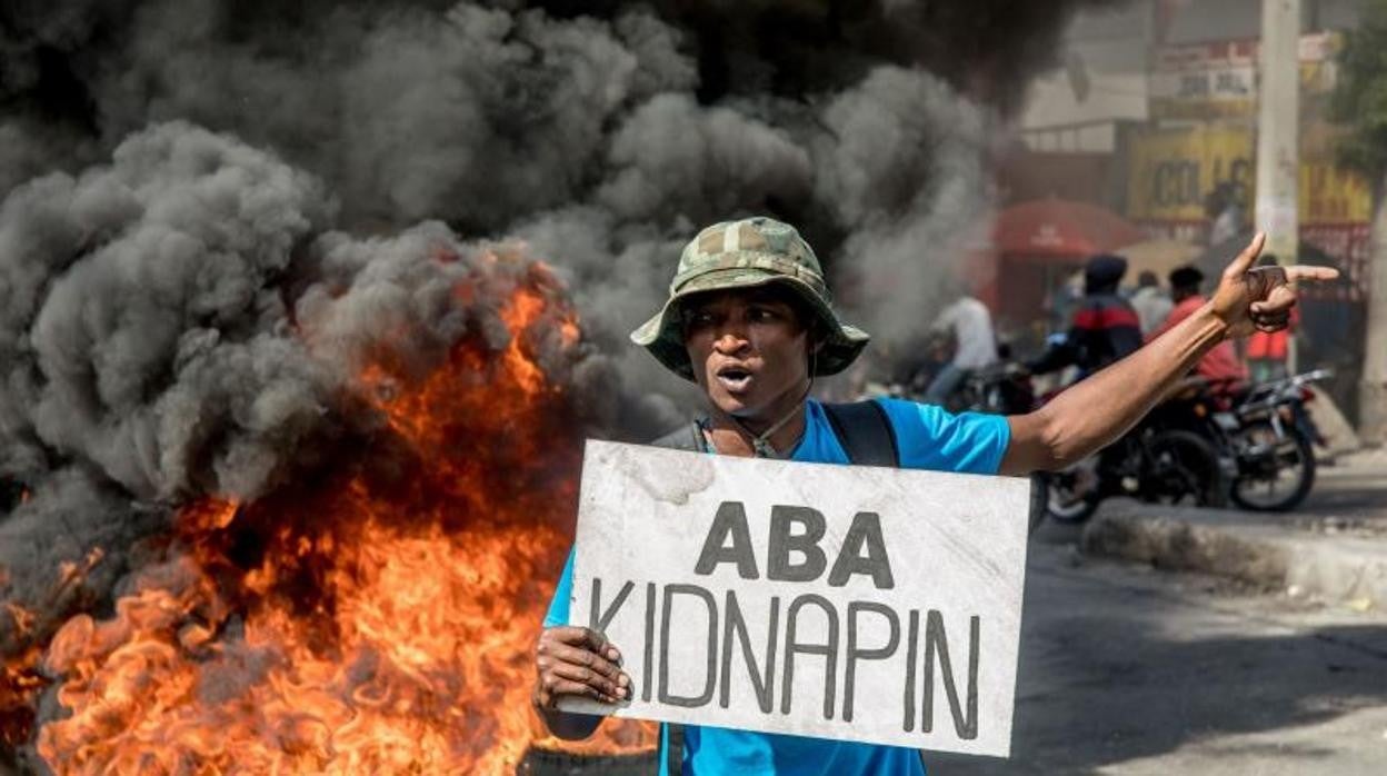 Un protesta contra los secuestros en Haití en diciembre de 2020