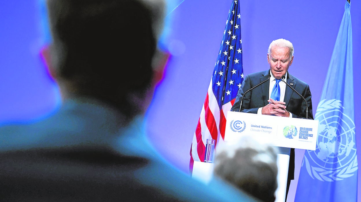 Biden ayer en la cumbre de Glasgow