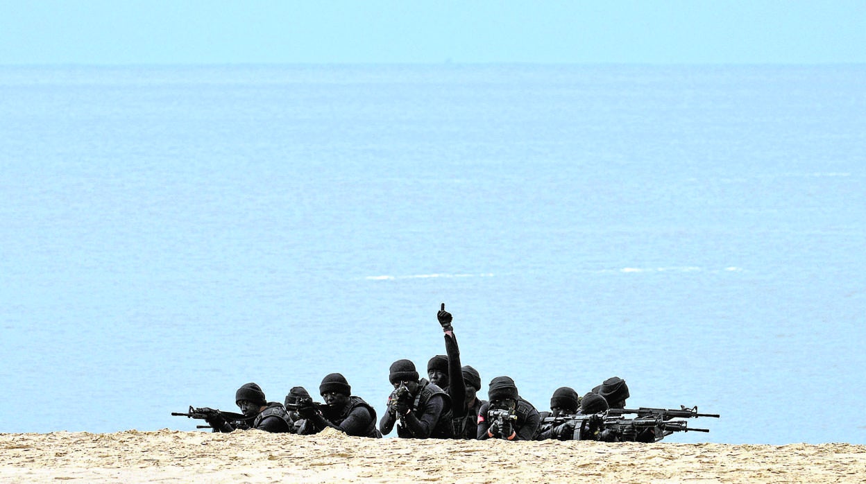 Soldados de elite de Taiwán en unas maniobras