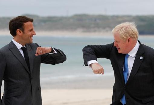 Macron y Johnson, el pasado verano durante la cumbre del G-7 en Cornualles