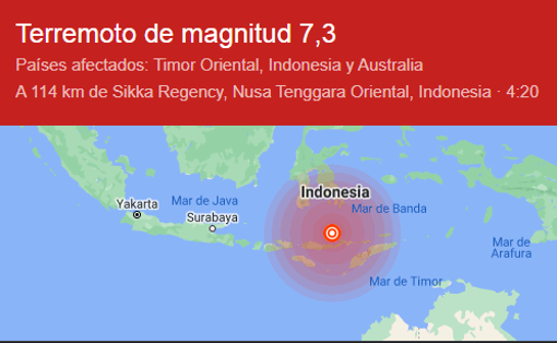 Terremoto en Indonesia