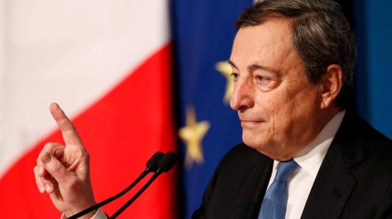 El primer ministro italiano, Mario Draghi, durante la rueda de prensa