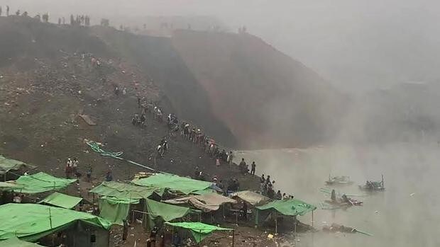 Al menos 100 desaparecidos por un deslizamiento de tierra en una mina de jade en Myanmar